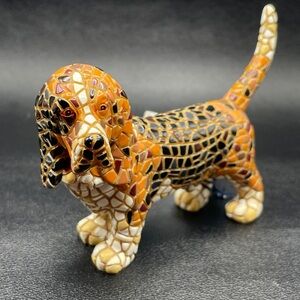 Barcino Innovative Design Mosiac Basset Hound Dog Figurine - Vintage